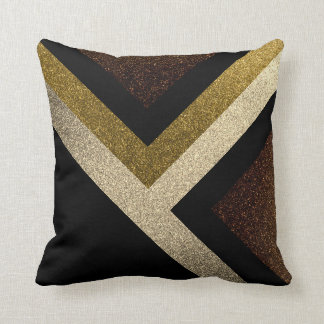 Coussin Brown, Gold et Black Abstrait