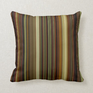 Coussin Brown Gold et Green Stripes