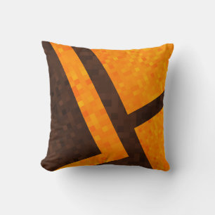 Coussin Brown Jaune, Abstrait Carrelage de mosaïque Motif,