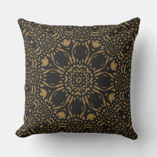 Coussin Brown Léopard Noir Mandala Jeu d'oreiller