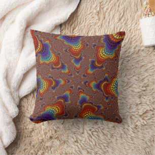 Coussin Brown Rainbow Starburst