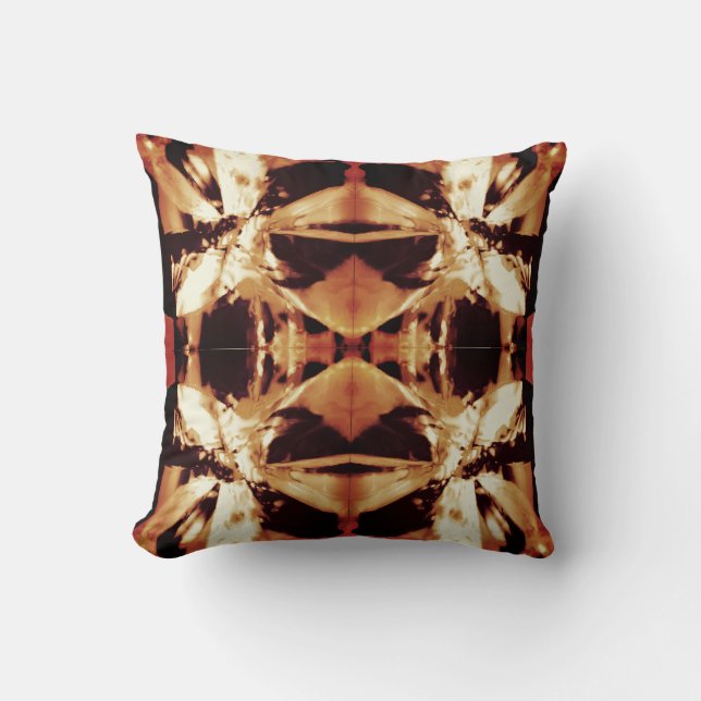 Coussin Brown Tan Noir Beige Gras Mosaïque Méditerranéenne (Recto)
