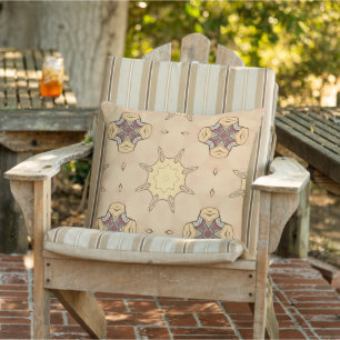 Coussin Browns neutres Motif Boho Abstrait géométrique