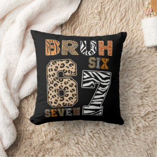 Coussin Bruh Six Seven 67 Mème Imprimé Animalier Streetwea