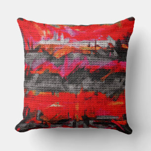 Coussin Brûleur Abstrait de peinture couleur Brush rustiqu