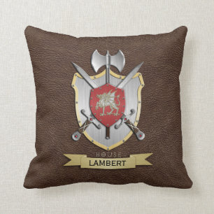 Coussin Brun de crête de bataille de Sigil de dragon