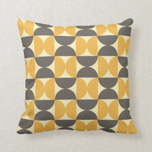Coussin Brun de la moitié du siècle et motif modernes d'