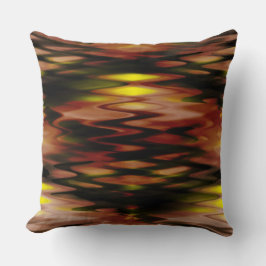 Coussin Brun dégradé à jaune formant zig-zag abstrait