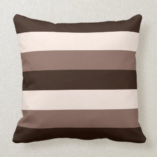 Coussin Bruns et conception rayée horizontale de crème