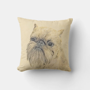 Coussin Bruxelles Griffon Peinture - Cute Original Chien A