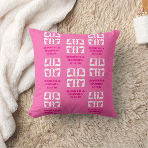 Coussin Bubblegum Coeurs rose et blanc