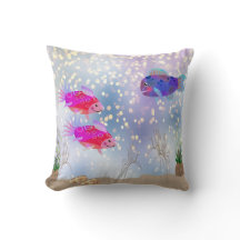 Bubbles de poissons comiques et graminées marines