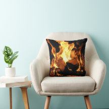 Bûches en feu Flammes et braises