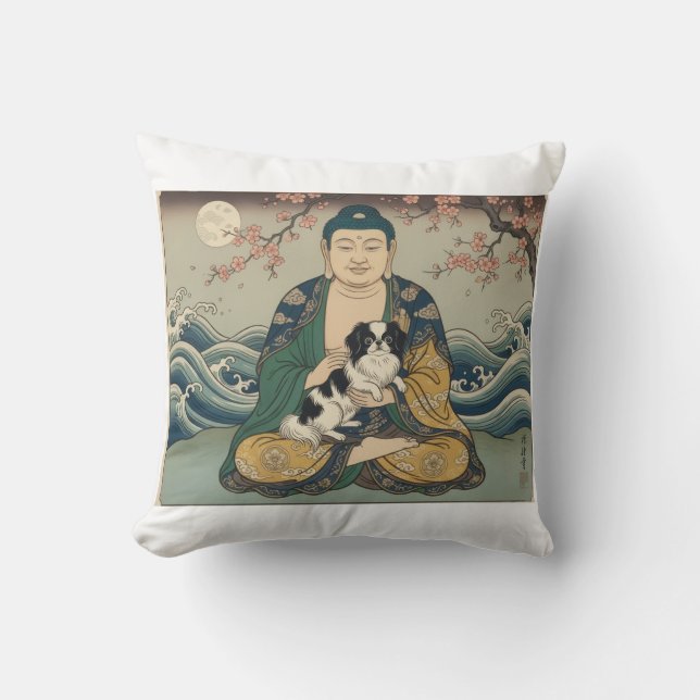 Coussin Buddha holding Japanese Chin (Recto)