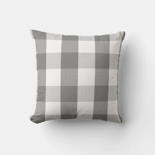 Coussin Buffalo Check - blanc gris rustique Jeu d'oreiller