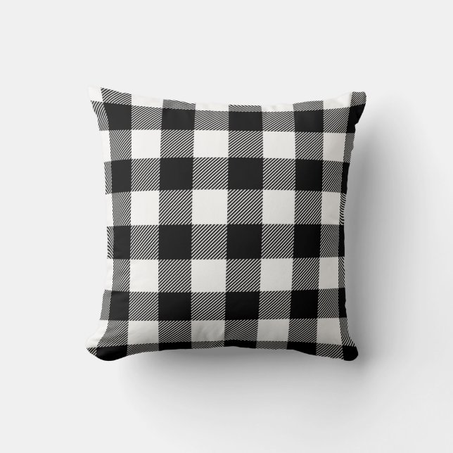 Coussin Buffle noir blanc Plaid Décor de la ferme (Recto)
