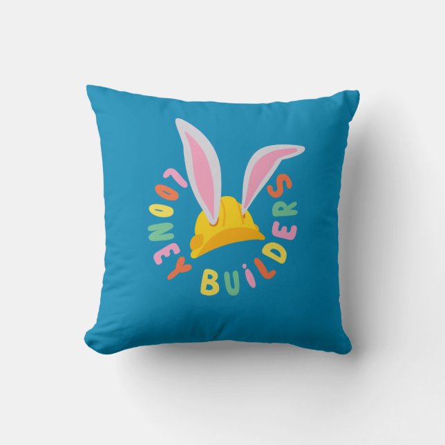 Coussin BUGS BUNNY BUILDERS™| Logo Cercle Casque (Recto)