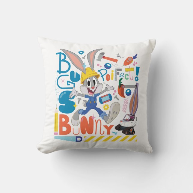 Coussin BUGS BUNNY BUILDERS™| Outils de travail de BUGS BU (Recto)