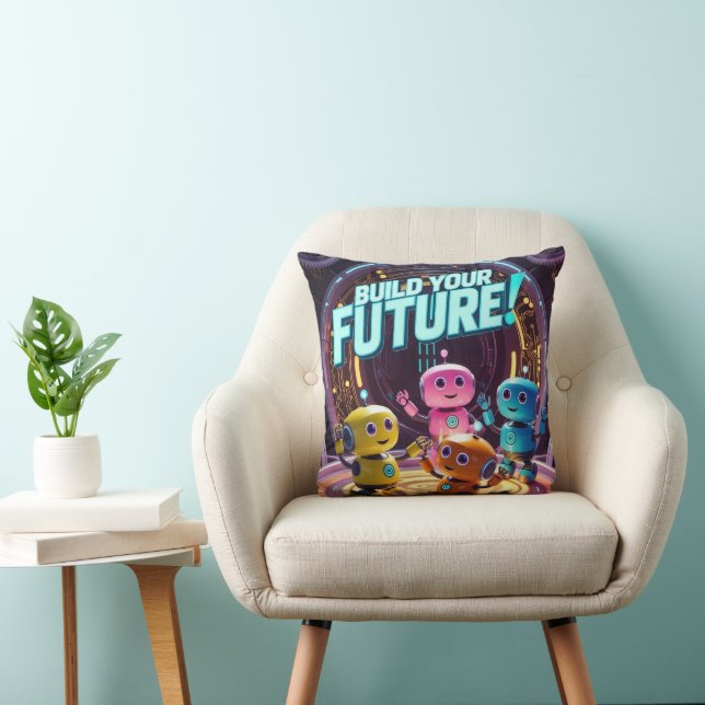 Coussin Build Your Future with Kids in Space (Chaise)
