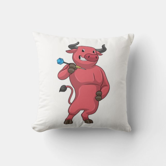 Coussin Bull aux fléchettes avec Dart (Recto)
