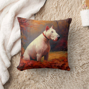 Coussin Bull Terrier à l'automne Leaves automne Inspire