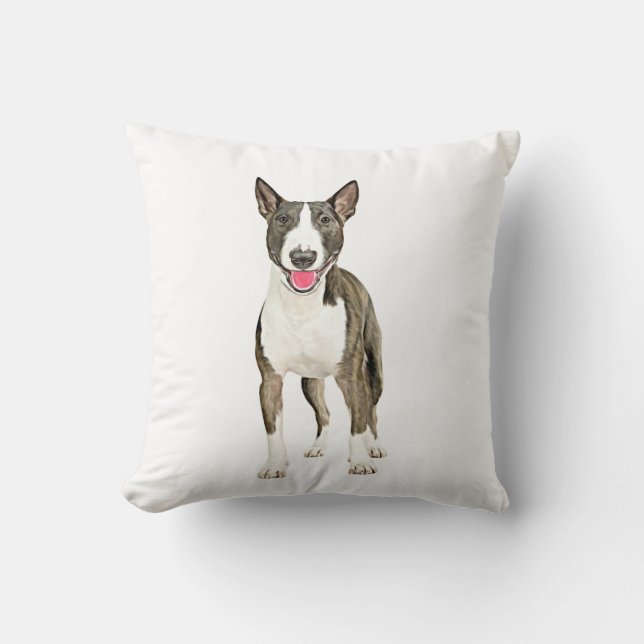 Coussin Bull Terrier Dog Eau Couleur Art Peinture (Recto)