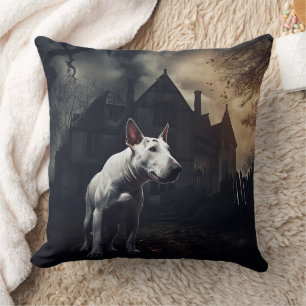 Coussin Bull Terrier Halloween effroi