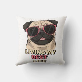Coussin Bulldog Carlin Vibes Vivre Ma Meilleure Vie