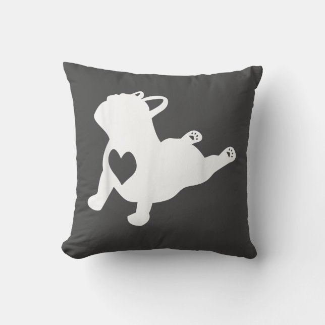 Coussin Bulldog Yoga Pose Love Heart Workout (Recto)