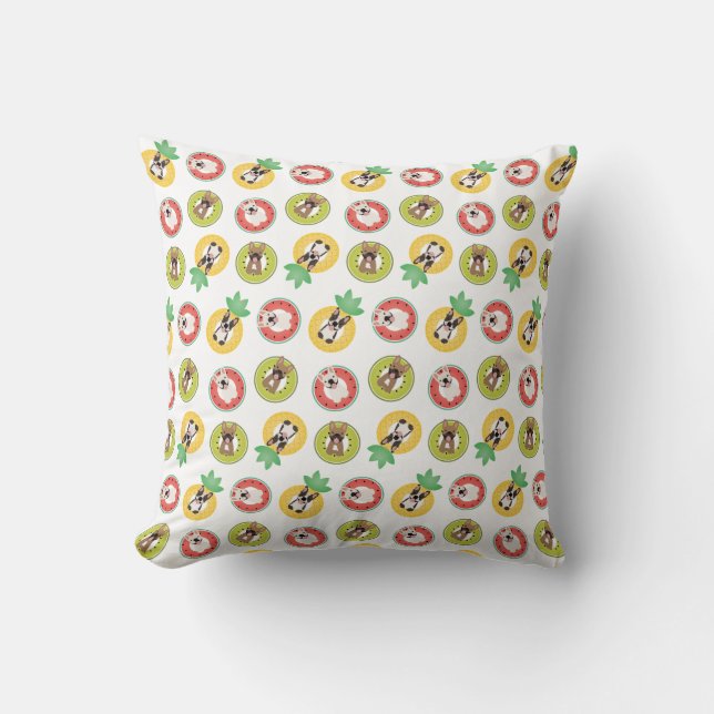 Coussin Bulldogs français dans la piscine de fruits Flotte (Recto)
