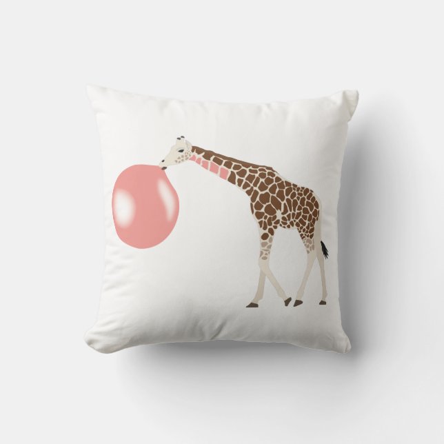 Coussin Bulle de gomme Giraffe soufflante bulle (Recto)