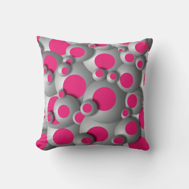 Coussin Bulles bouillonnantes rose chaud (Recto)