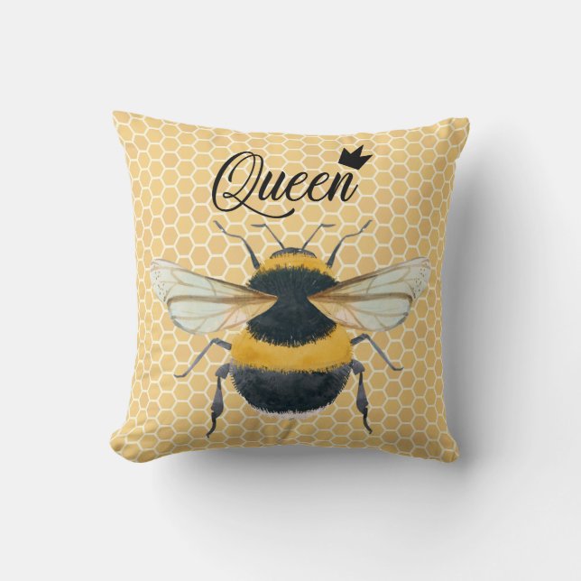 Coussin Bumble Bee Honeybee Queen Bee (Recto)