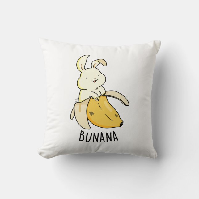 Coussin Bunana Drôle Lapin Dans Un Pun De Banane (Recto)