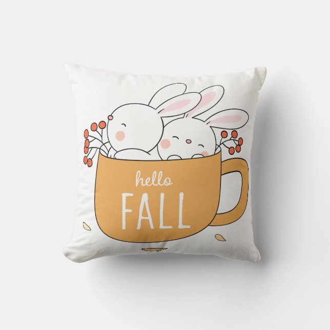 Coussin Bunnies d'automne (Recto)