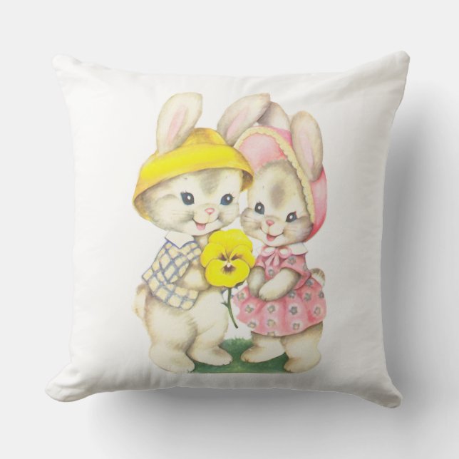 Coussin Bunnies de Pâques (Recto)