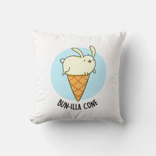Coussin Bunnilla Cone Funny Bunny Vanilla Pun crème glacée