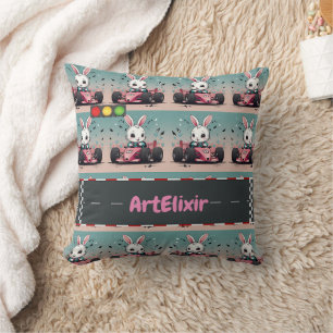 Coussin Bunny Car Racer