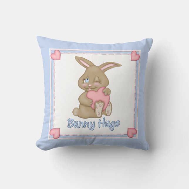 Coussin Bunny Hugs Blue (Recto)