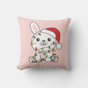 Coussin Bunny Noël Animaux d'hiver Bunny Bunnies de vacanc