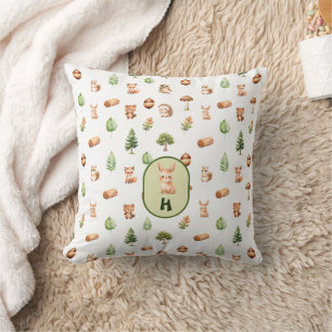 Coussin Bunny Woodland Aquarelle Animaux Motif Baby