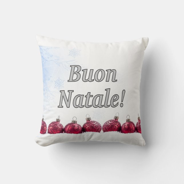 Coussin Buon Natale ! Joyeux Noël dans le wf italien (Recto)