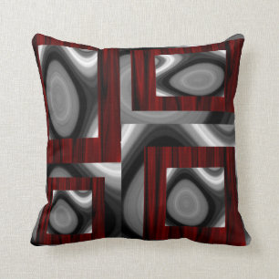 Coussin Burgandy rouge et perruques grises Lancer l'oreill