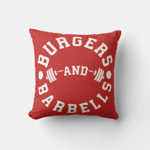 Coussin Burgers et Barbells - Drôle Exercice Motivationnel
