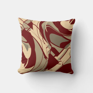 Coussin Burgundy Beige Taupe Flou Flore Design