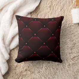 Coussin Burgundy en cuir touffu look Imprimer Thème Coussi