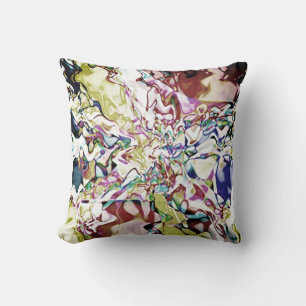 Coussin Burgundy Or bleu foncé Floral Peinture Abstraite