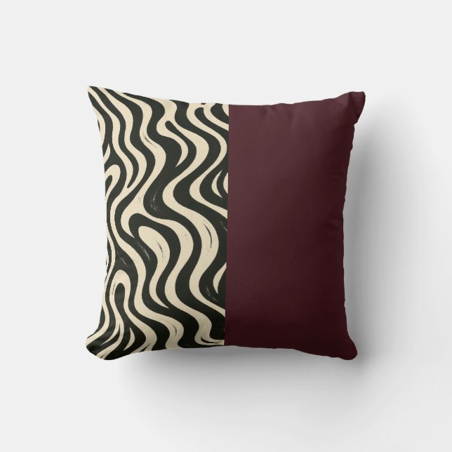 Coussin Burgundy Split Throw Pillow (Recto)