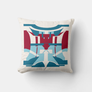 Coussin Burgundy Turquoise Bleu Blanc Sud-Ouest