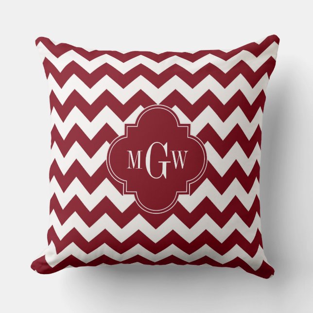 Coussin Burgundy Wht Chevron Burgundy (Recto)
